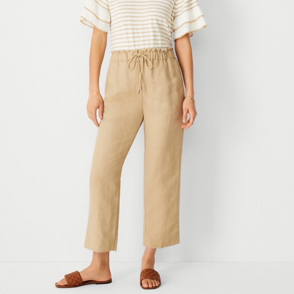 Ann Taylor Easy Straight Ankle Pant In Linen Blend 566793
